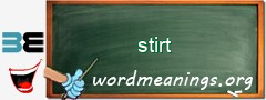 WordMeaning blackboard for stirt